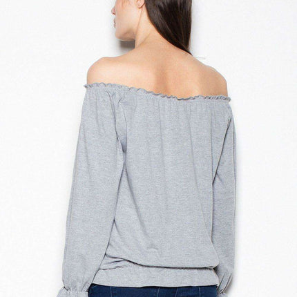 Chic Pleated Long Sleeve Cotton Top