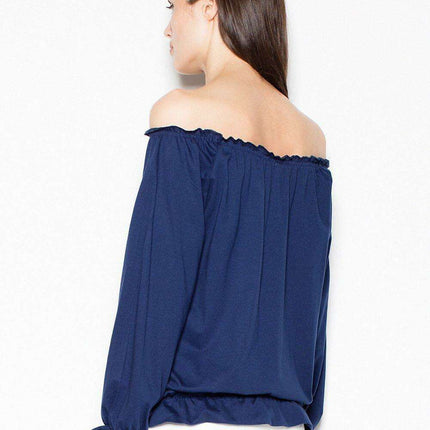 Chic Pleated Long Sleeve Cotton Top