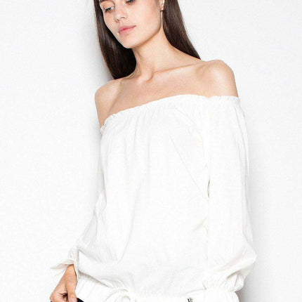 Chic Pleated Long Sleeve Cotton Top