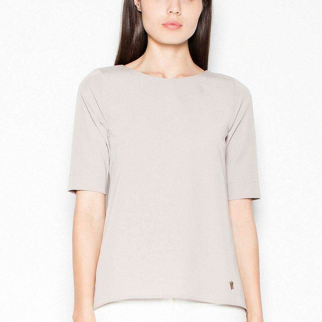 Chic Asymmetrical Blouse with Unique Back Cut