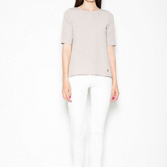 Chic Asymmetrical Blouse with Unique Back Cut