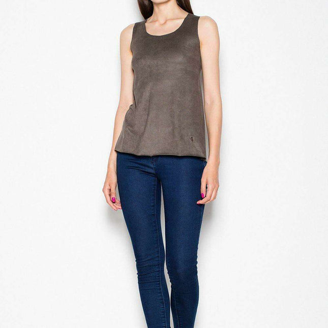 Suede Shoulder Blouse - Chic Versatility for Every Occasion