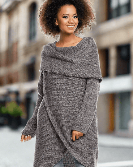 Elegant Asymmetrical Turtleneck Knit Sweater - Must-Have Winter Fashion for Women