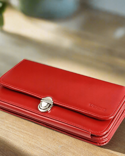 Luxurious Verosoft Leather Wallet with Removable Handle - Stylish and Practical