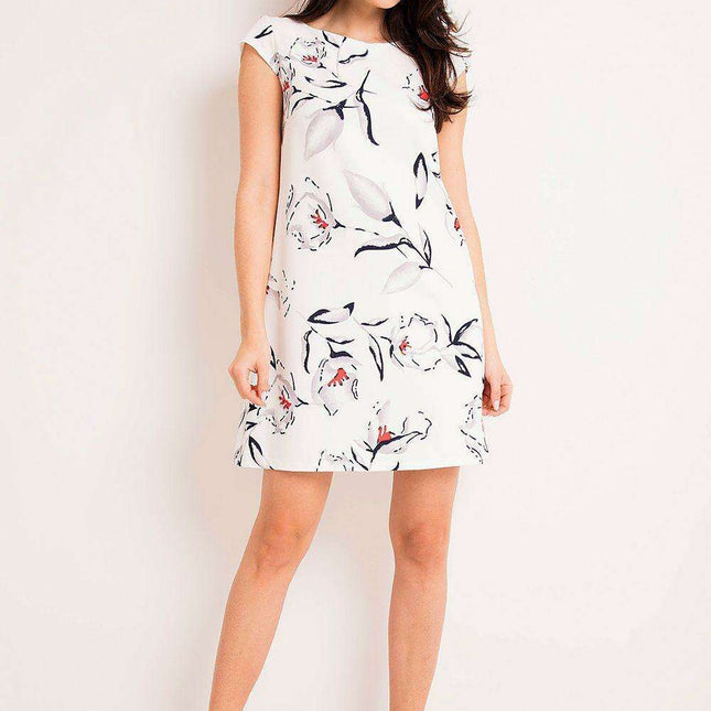 Ecru Floral Short Sleeve Day Dress: Your Chic Wardrobe Essential