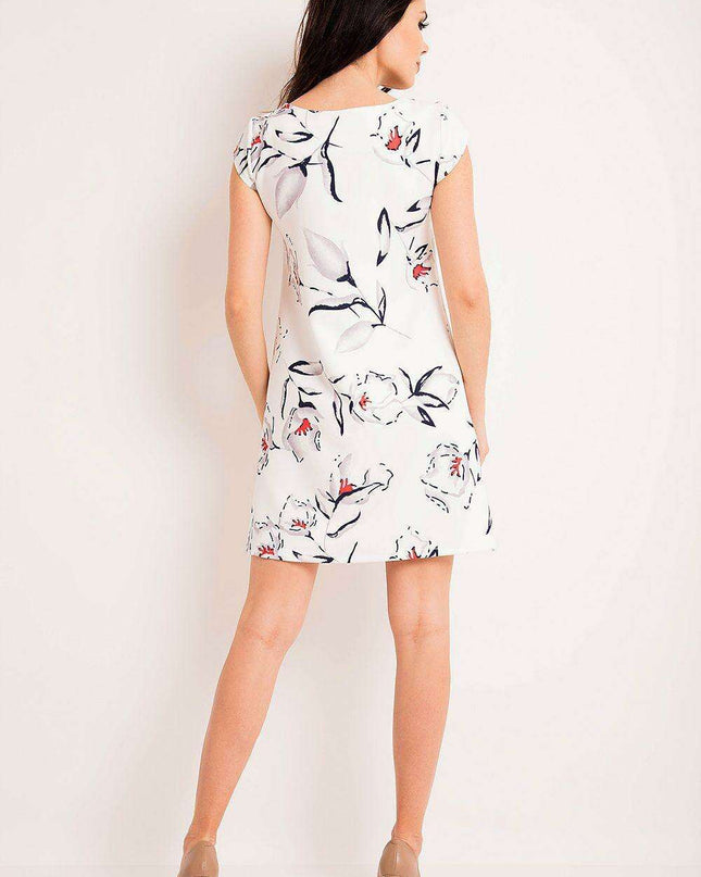 Ecru Floral Short Sleeve Day Dress: Your Chic Wardrobe Essential