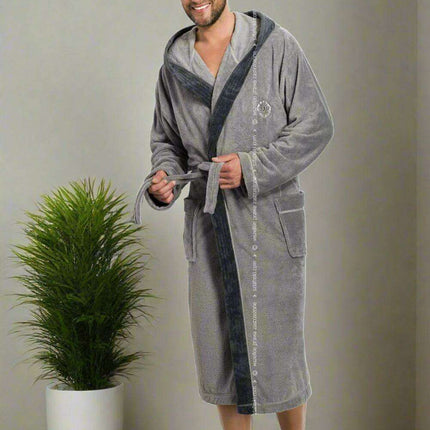 Luxurious Hooded Plush Bathrobe with Convenient Pockets