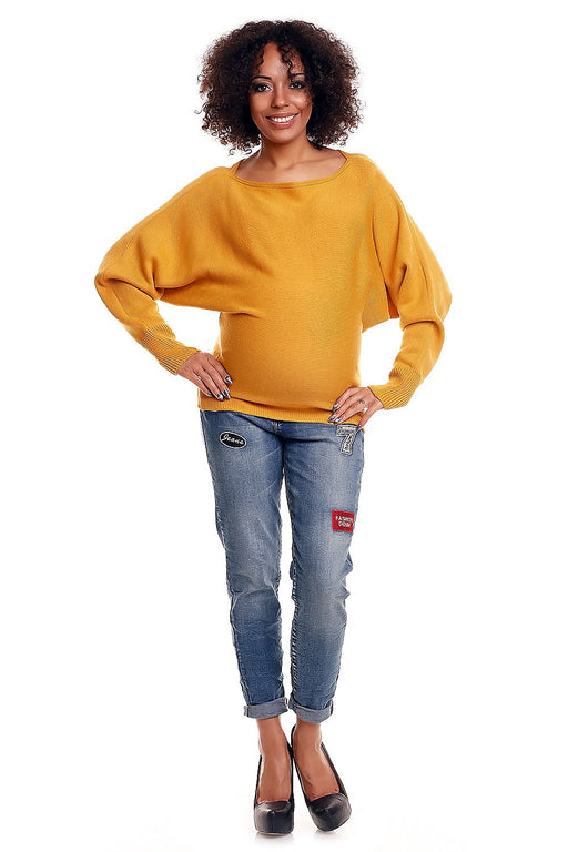 Maternity Peekaboo Oversized Sweater with Shoulder Peek-a-Boo Detail