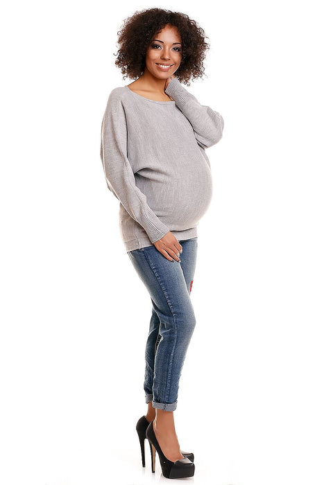 Flirtatious Maternity Sweater - Soft Oversized Kimono Cut Sweater for Expecting Mothers