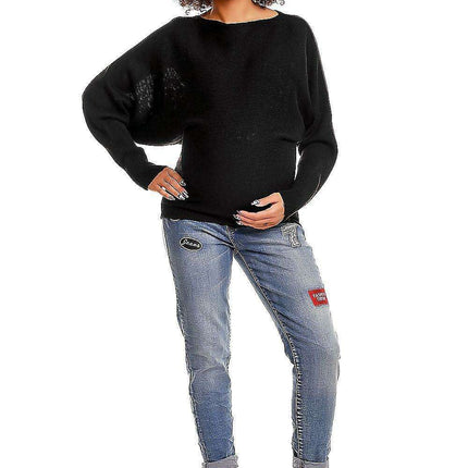Maternity Oversized Peekaboo Shoulder Sweater for Stylish Moms-to-Be