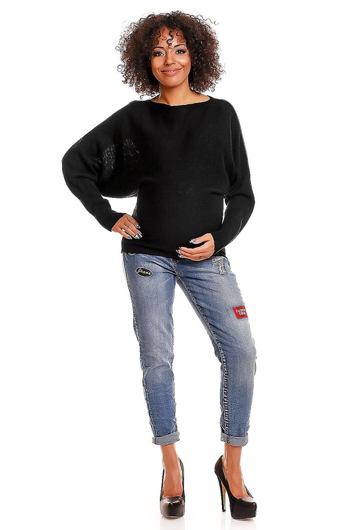 Pregnancy Oversize Sweater with Peekaboo Shoulder Detail