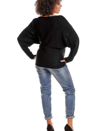 Maternity Oversized Peekaboo Shoulder Sweater for Stylish Moms-to-Be