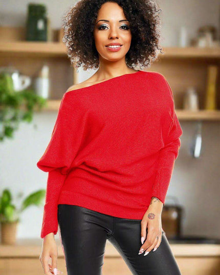 Shoulder Peek Elegance Kimono Sweater: Cozy Charm with a Playful Flair