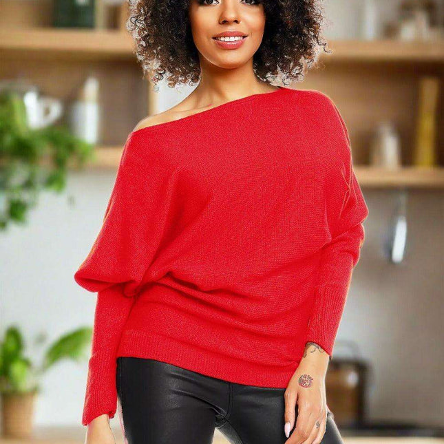 Shoulder Peek Elegance Kimono Sweater: Cozy Charm with a Playful Flair