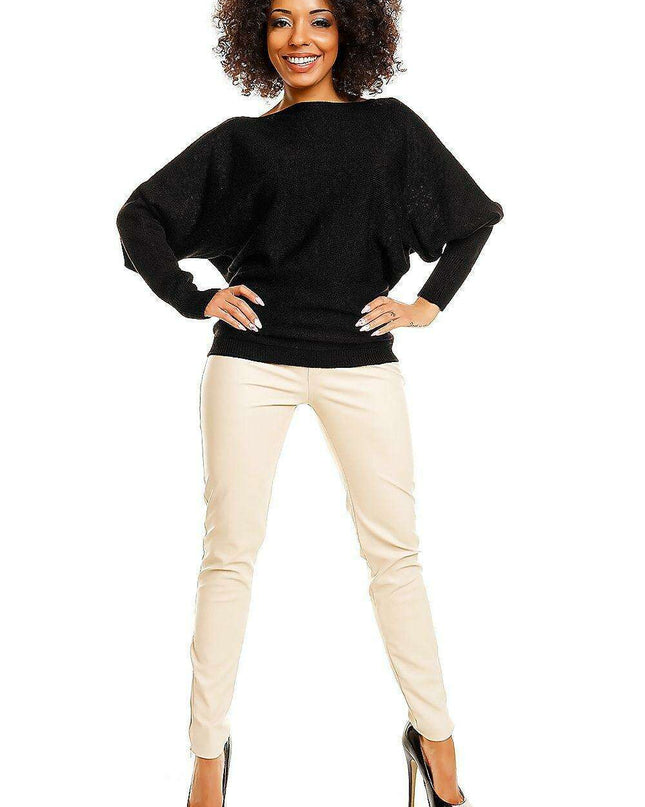 Chic Oversized Batwing Kimono Sweater with Elegant Boat Neck