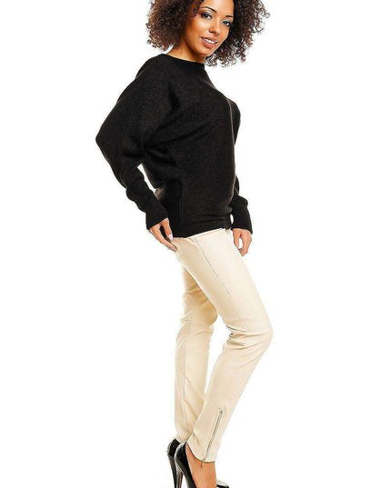 Chic Oversized Batwing Kimono Sweater with Elegant Boat Neck