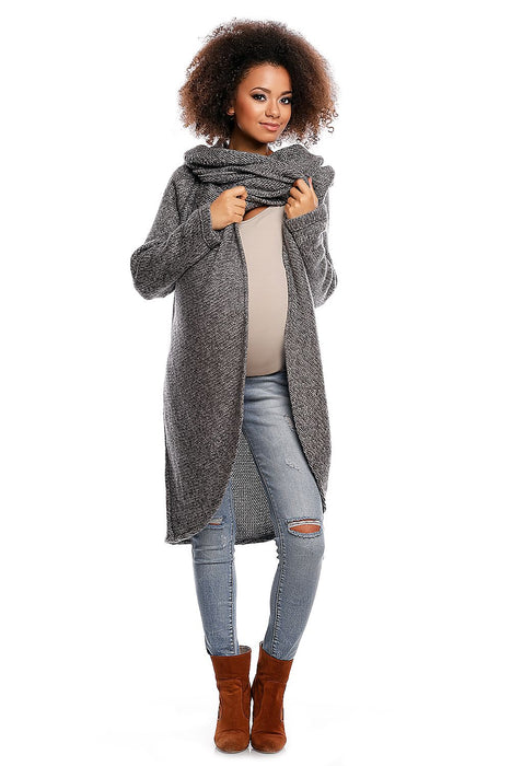 Cozy Asymmetrical Maternity Turtleneck Sweater for Expecting Moms