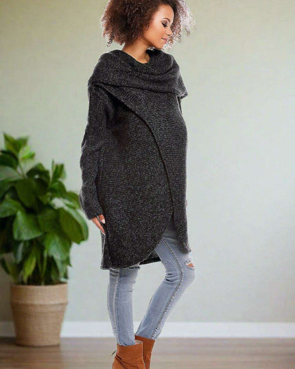 Elegant Maternity Knit Wrap - Cozy Style for Expecting Moms