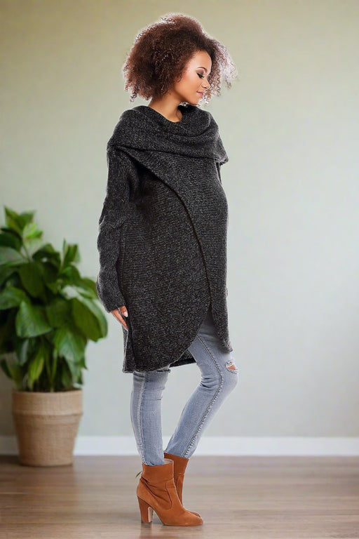Cozy Maternity Sweater Wrap - Stylish Knit for Expectant Moms