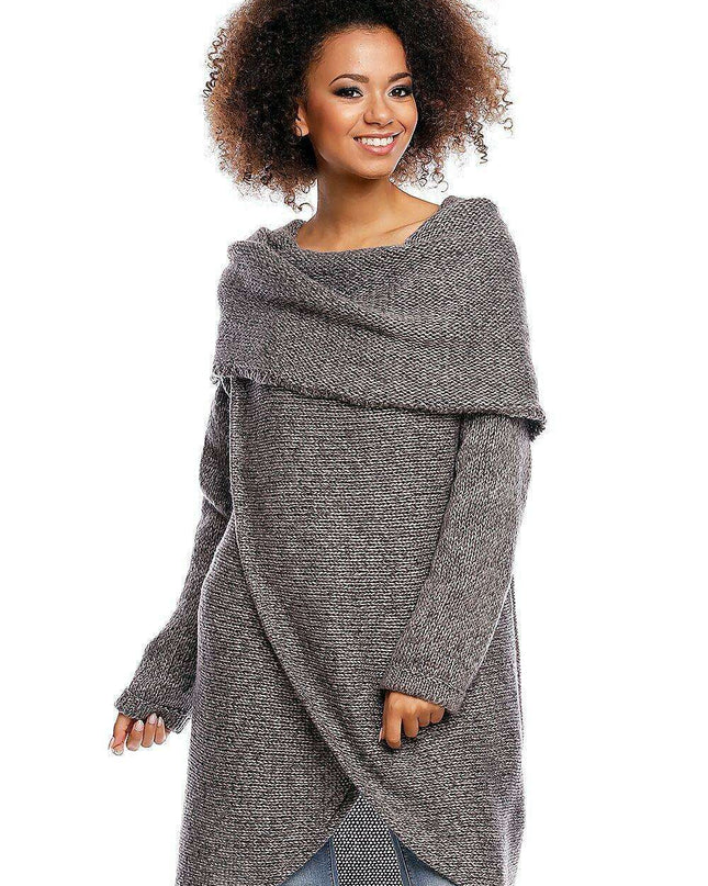 Elegant Asymmetrical Turtleneck Knit Sweater - Must-Have Winter Fashion for Women