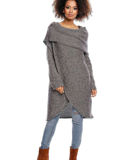 Elegant Asymmetrical Turtleneck Knit Sweater - Must-Have Winter Fashion for Women