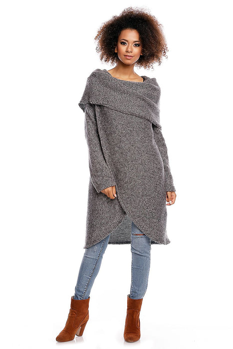 Peekaboo Asymmetric Turtleneck Sweater - Stylish Winter Essential for Women