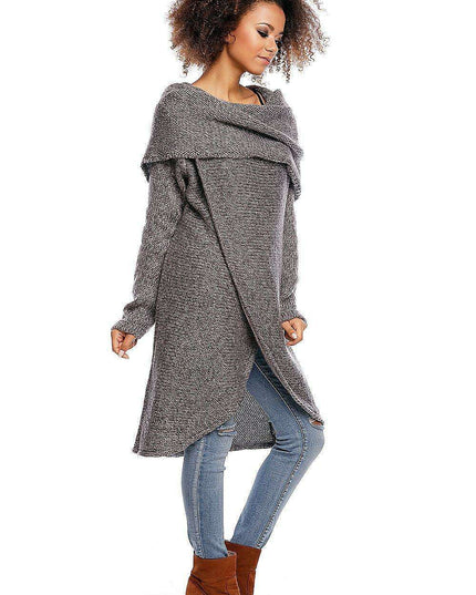 Elegant Asymmetrical Turtleneck Knit Sweater - Must-Have Winter Fashion for Women