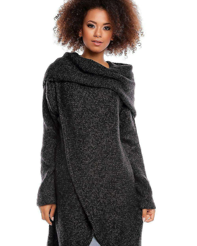 Elegant Asymmetrical Turtleneck Knit Sweater - Winter Fashion Must-Have