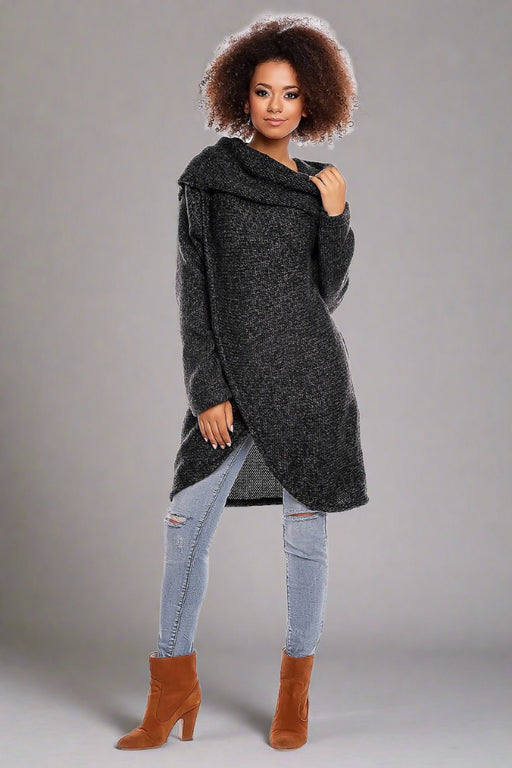 Cozy Asymmetrical Turtleneck Sweater - Soft and Fluffy Knitwear