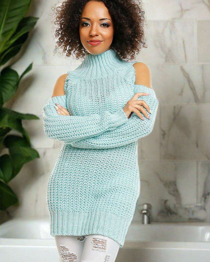 Trendy Off-Shoulder Maternity Knit Pullover