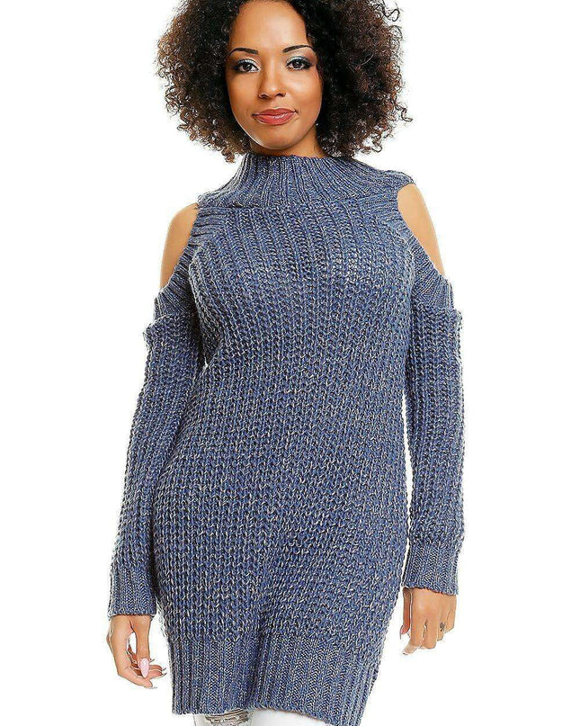 Chic Peek-a-Boo Shoulder Maternity Sweater for Modern Moms