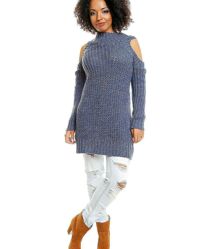 Chic Peek-a-Boo Shoulder Maternity Sweater for Modern Moms