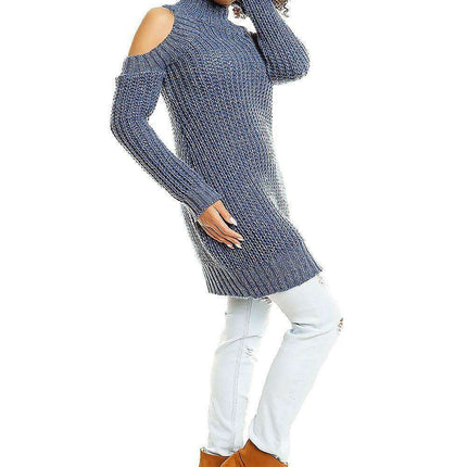 Chic Peek-a-Boo Shoulder Maternity Sweater for Modern Moms