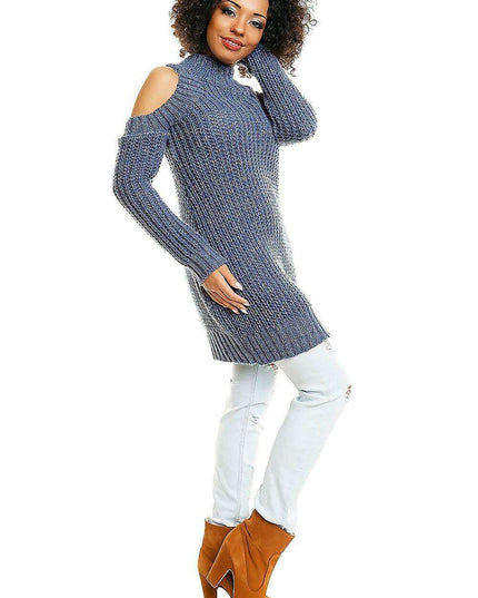 Chic Peek-a-Boo Shoulder Maternity Sweater for Modern Moms