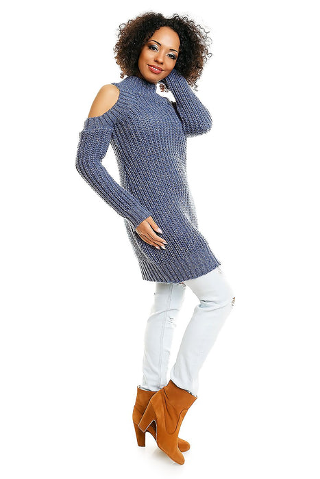 Pregnancy Style: Cozy Maternity Sweater with Peek-a-Boo Shoulders