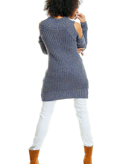 Chic Peek-a-Boo Shoulder Maternity Sweater for Modern Moms