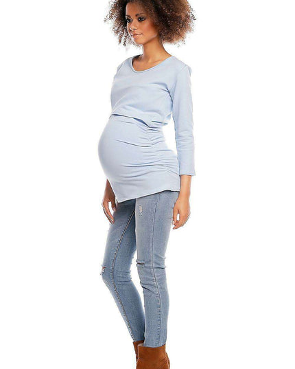 Chic Nursing-Friendly Maternity Tunic with Hidden Features