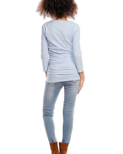 Chic Nursing-Friendly Maternity Tunic with Hidden Features