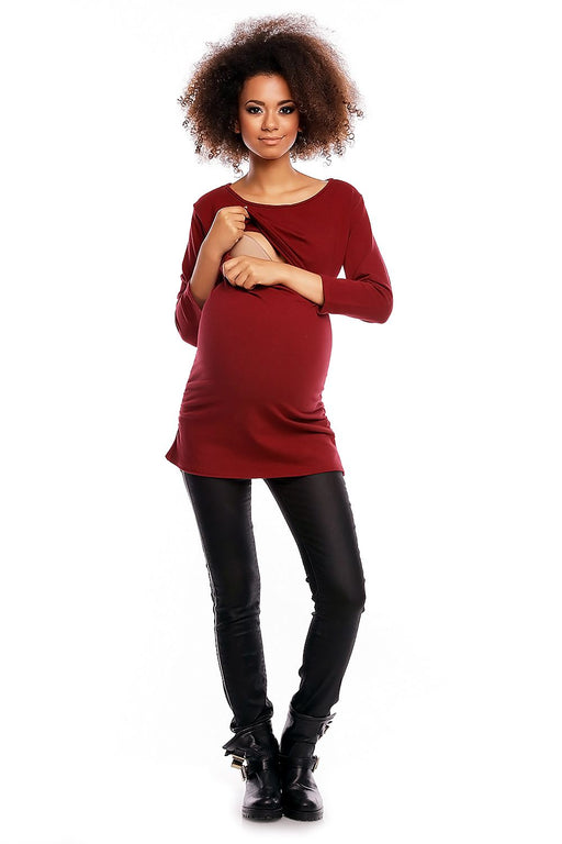 Maternity Essential: Chic Breastfeeding Tunic with Flattering Design