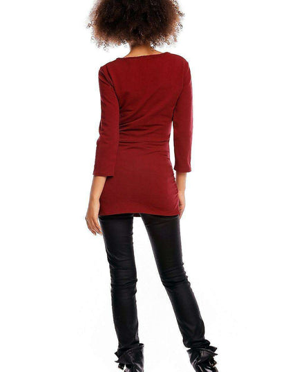 Stylish Maternity and Nursing Tunic with Discreet Pleats