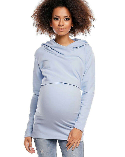 Stylish Maternity Hoodie with Hidden Nursing Access - L/XL Size - Ideal for Modern Moms