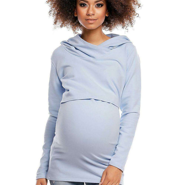 Stylish Maternity Hoodie with Hidden Nursing Access - L/XL Size - Ideal for Modern Moms