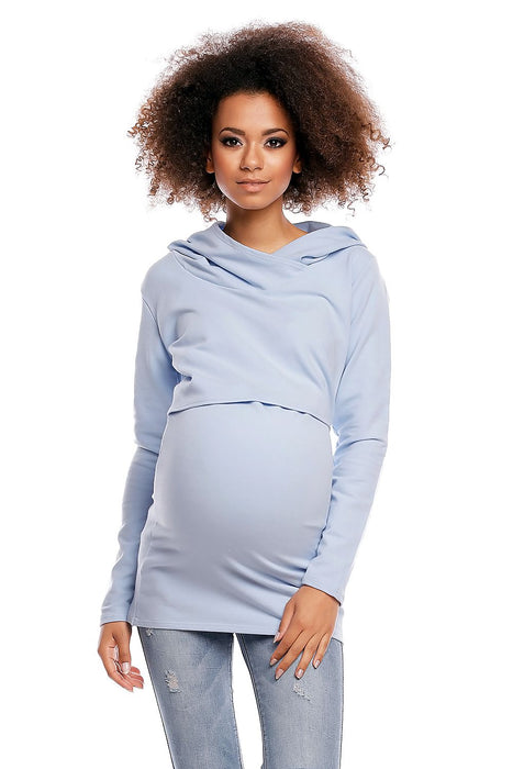 Sporty Comfort Maternity Hoodie with Breastfeeding Layer - Size L/XL