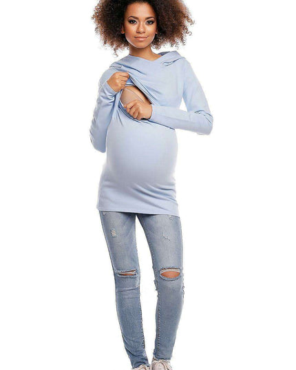 Stylish Maternity Hoodie with Hidden Nursing Access - L/XL Size - Ideal for Modern Moms