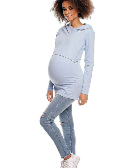 Stylish Maternity Hoodie with Hidden Nursing Access - L/XL Size - Ideal for Modern Moms