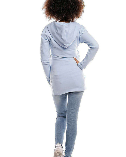 Stylish Maternity Hoodie with Hidden Nursing Access - L/XL Size - Ideal for Modern Moms
