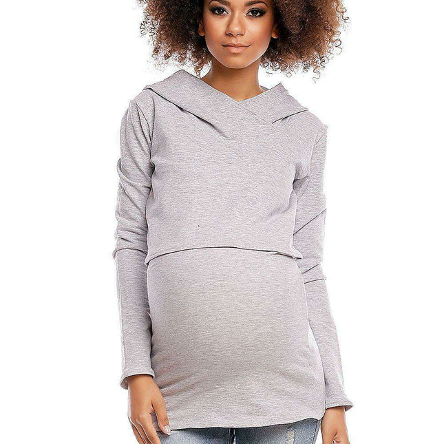 Chic Sporty Maternity Hoodie with Hidden Nursing Feature