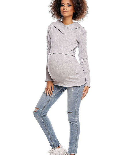 Chic Sporty Maternity Hoodie with Hidden Nursing Feature