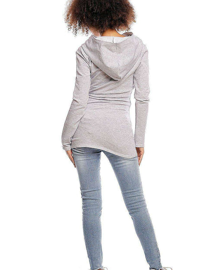 Chic Sporty Maternity Hoodie with Hidden Nursing Feature