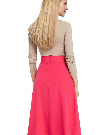 Elegant Knee-Length Skirt with Functional Side Pockets for Effortless Style